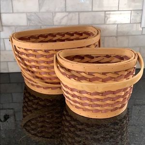 Red and tan baskets, excellent condition, like new